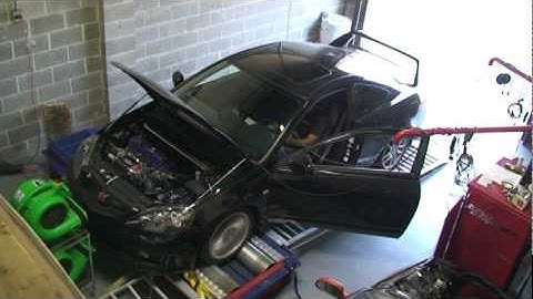 RSX Type S Supercharged and aftercooled with k24 swap dyno run