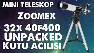 Mini Teleskop Zoomex 32X 40F400 Kutu Açılımı [Mini-Telescope Unpacked]