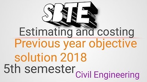 Estimating and costing previous year question paper 2018। civil engineering 5th sem#sbte link in dis