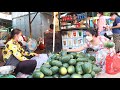 Market show, Buy watermelon and Snakehead fish for cooking / Countryside food cooking