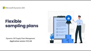 Flexible sampling plans | D365 SCM | 10.0.44