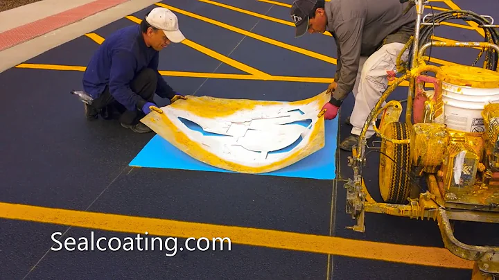 Parking Lot Handicap Stencil Spray Painting - Sealcoating.com