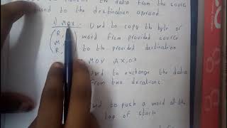 5 Instruction set of 8086, data transfer instructions