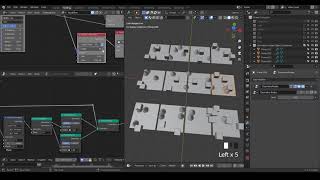[Demo] Randomize GN Node Tree on different objects using blender animation nodes; Noding Product