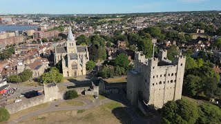 Rochester Cathedral, Rochester Castle & Bridge over Medway and U-475 Black Widow Submarine