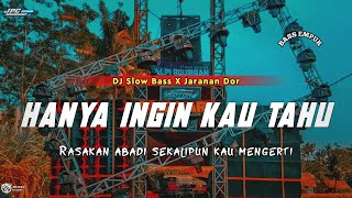 DJ HANYA INGIN KAU TAHU •RASAKAN ABADI SLOW BASS X JARANAN DOR VIRAL TIKTOK •KIPLI ID