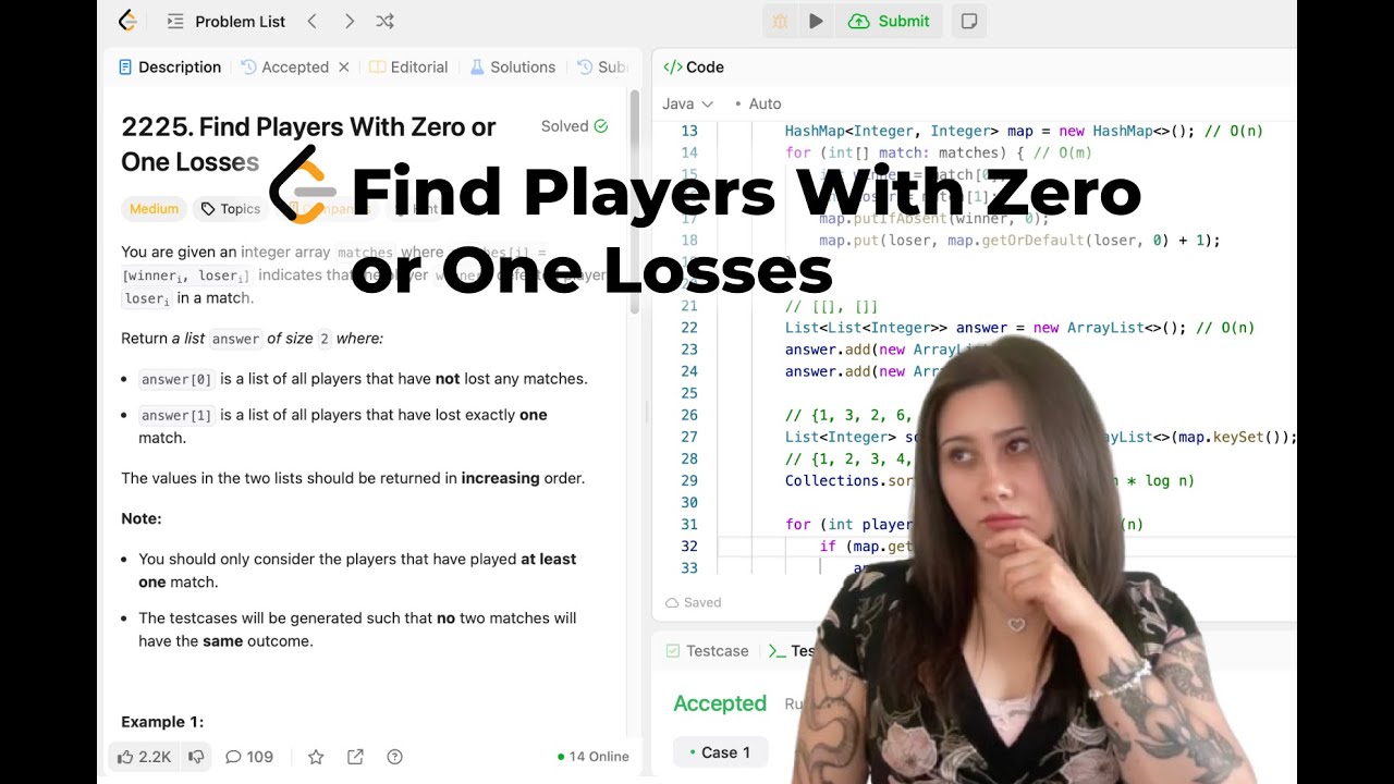 Find Players With Zero or One Losses LeetCode - Java - YouTube