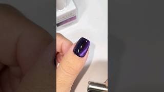 042 Perfect Black + CECB05 Purple Crystal Cat Eye Gel #nailtutorial #chameleoncateyegel #9DCatEyeGel