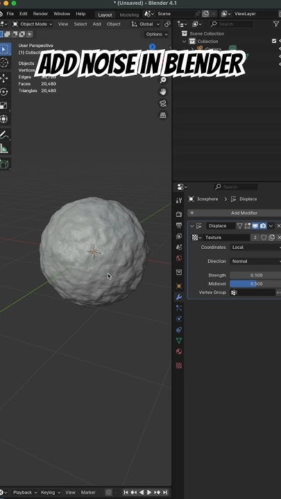 Quickly Add Noise to Any Object in Blender #blender #3d #blender3d ...