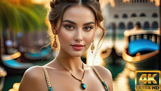 4K Pretty Middle Eastern Girls: Sophia's Sunset Soirée At Dubai Creek Park