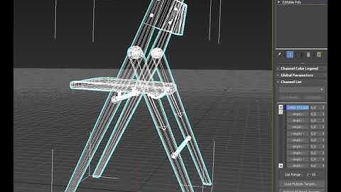 Wooden armless folding chair 3D model