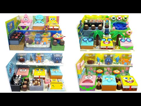 #how 4 <strong>DIY</strong> Miniature Spongebob House Collection♥<strong>Making</strong> Spongebob friends house♥spongebob characters