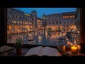 Rainy Italian Street View 🌧️ Gentle Piano Music for Focus &amp; Relaxation