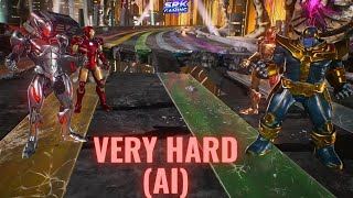 Ultron & Iron Man VS Thanos & Ultron (Very Hard AI) - Marvel VS Capcom Infinte