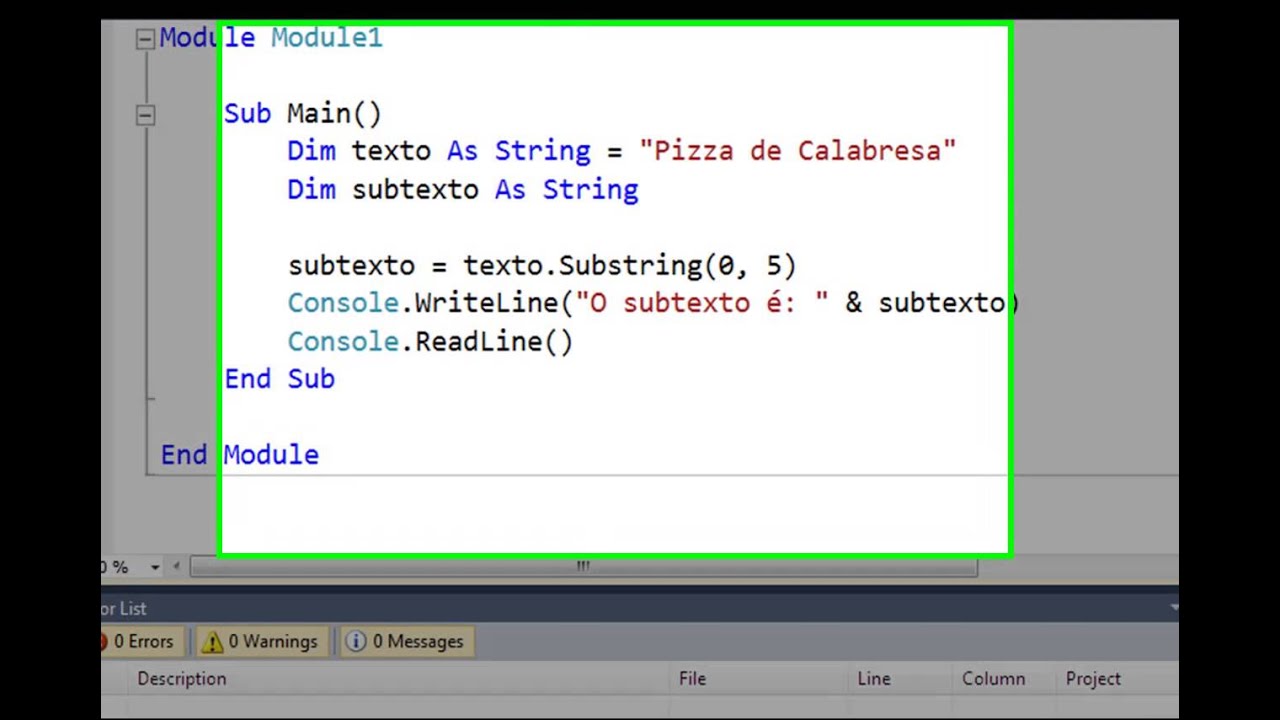 14 - Visual Basic .NET - Manipulação de Strings 6 - Método Substring ...