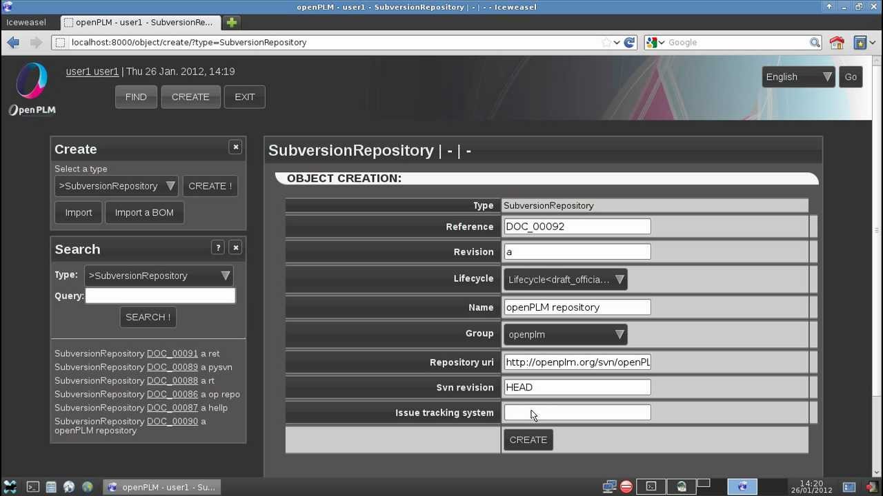 Openpam openPLM demo : Subversion management - YouTube