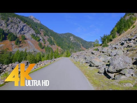 4K Scenic Drive - 3.5 Hours Autumn Road Drive with Soothing Music - Snoqualmie, Washington State
