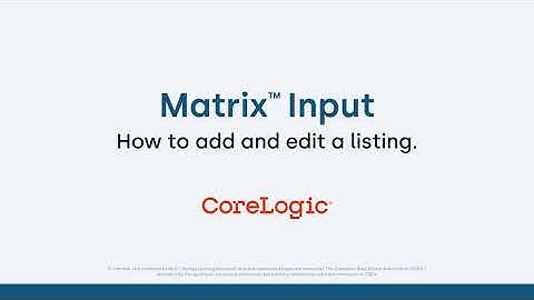 Matrix™ Input Listing Manager