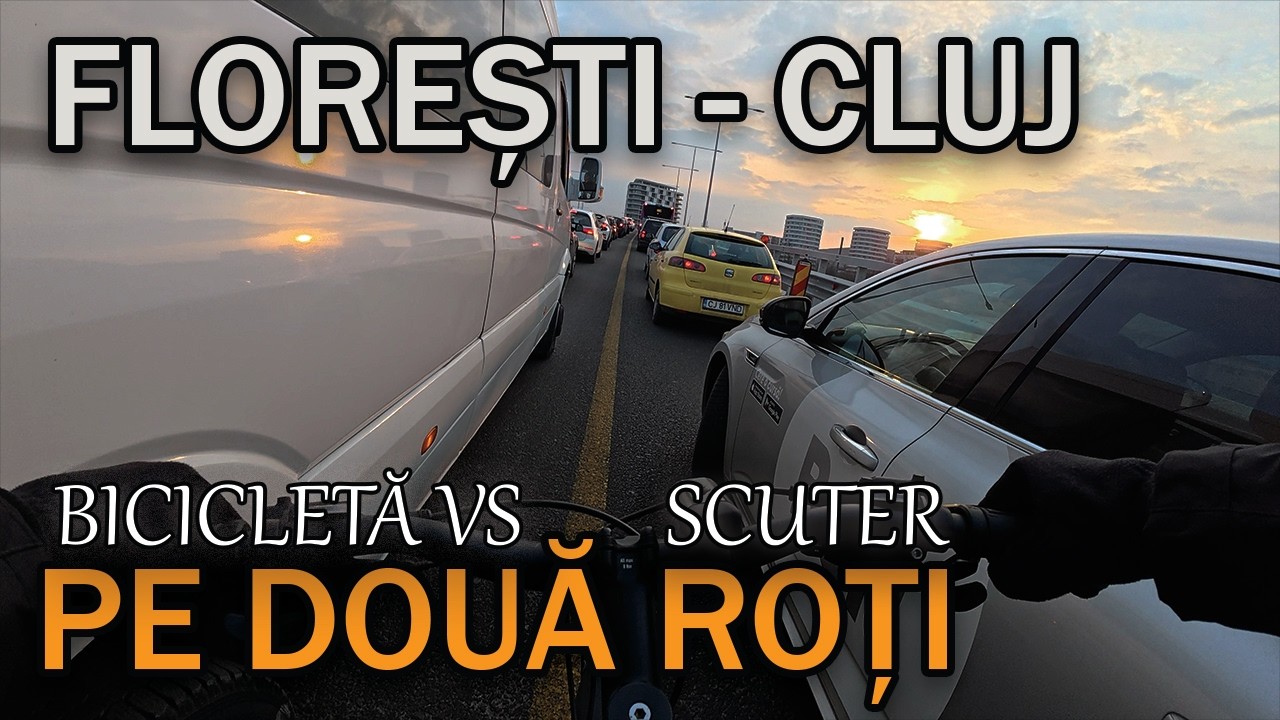 Florești (Eroilor) - Cluj (Centru), pe două roți | Ora 7:30 | Scuter VS Bicicletă