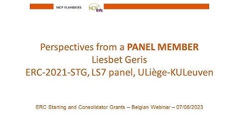 Jun 2023 – Liesbet Geris (ERC Starting grants Panel member, 2021 call)