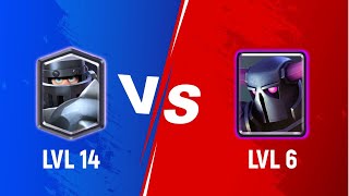 Level 6 PEKKA vs Level 14 MEGA KNIGHT - Clash Royale