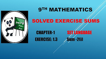 Samacheer 9th Maths CH-1 || SET LANGUAGE || Exercise-1.3 || Sum-2(i) || (T.N)2020 || in Tamil