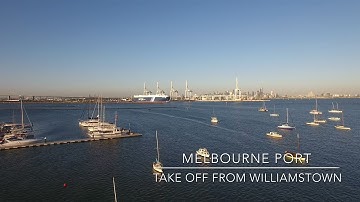Our World by Drone in 4K - Melbourne Port at sunset