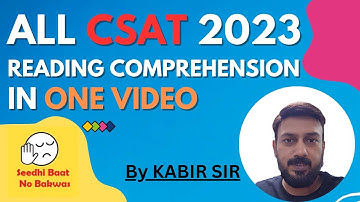 Complete CSAT 2023 Reading Comprehension| UPSC pyq year wise | IAS | RC #upsc #csat