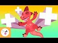 Addition for kids - Mathematics for kids with dinosaurs - Exercises