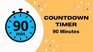 90 Minute Timer | 1 Hour 30 Minutes Countdown | No Music