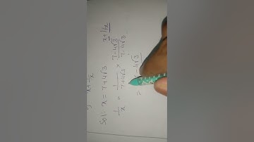 #mathstutor#RTP# if x = 7 + 4√3 then find the value of x +1/x#