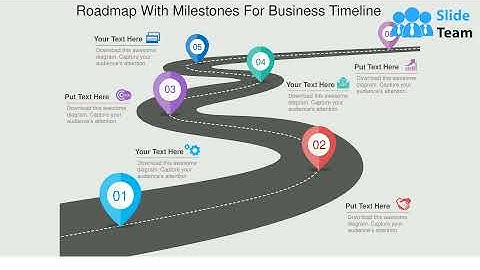 Roadmap With Milestones For Business Timeline Flat Powerpoint Design