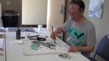 Paintings Inspired by Plexiglass Monoprints a Live Workshop with Henry Li