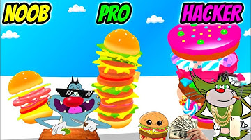 NOOB vs PRO vs HACKER | Burger Rush Challenge | With Oggy And Jack | Apointalex Gaming 2.0 |