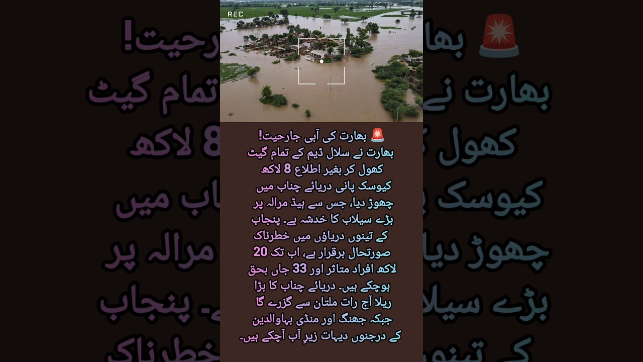 ⚠️ India Opens Salal Dam Gates | Millions at Risk as Floods Hit Punjab 