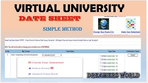 How to Make VU Date Sheet | Virtual university of Pakistan | VU date sheet