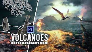 Create Volcanoes Photo Manipulation Photoshop