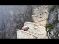 Climbing impossible mountain road in china