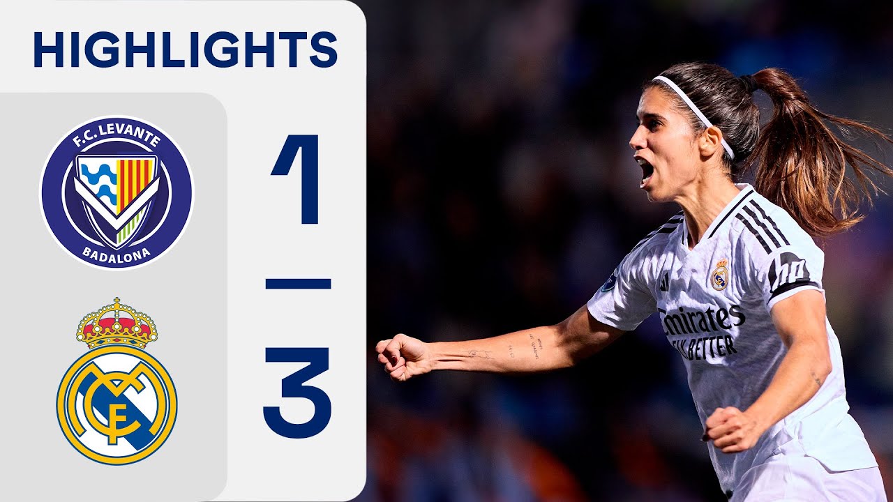 FC LEVANTE BADALONA 1 - 3 REAL MADRID | RESUMEN LIGA F - YouTube