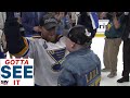 Gotta see it colton parayko hands the stanley cup to blues superfan laila anderson