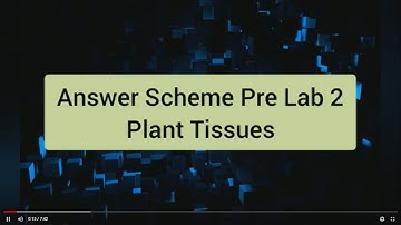 Answer Scheme Pre Lab 2: Plant Tissues