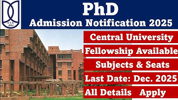 Central University PhD Admission 2025 ll New PhD Admission 2025