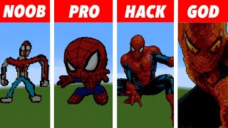 Pixel Art (NOOB vs PRO vs HACKER vs GOD) Spíder-Man in Minecraft