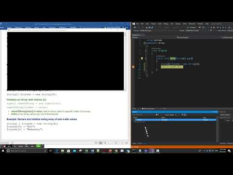 C# Arrays 2 - Autos, Locals, Watch
