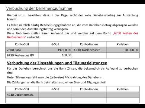 Update New Aufnahme und Rückzahlung von Darlehen