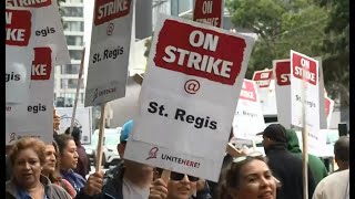 HOTEL STRIKE: Workers walk off the job in a pay dispute at San Francisco hotels