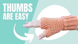 How to Crochet Fingerless Gloves With Thumbs  DK 8 Ply Pattern  Wrist warmers