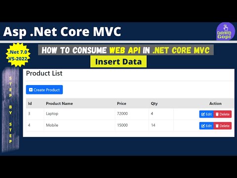 How To Consume WEB API in ASP.NET Core MVC | Consuming Web API | ASP.NET Web API | Insert Data