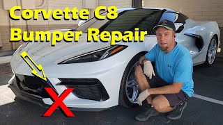 Mobile Bumper Repair Phoenix Arizona C8 Corvette Arctic White 9567 Black Carbon Flash 501Q