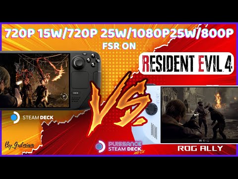 😎STEAM DECK🆚ROG ALLY Resident Evil 4 (720P 15W/25W 1080P 25W/800P 15W Moyen)